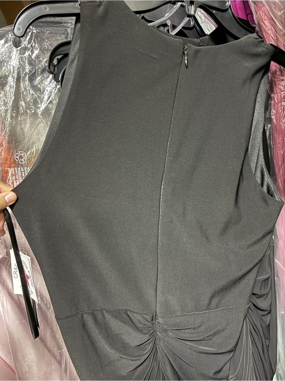 Betsy & Adam NWT Black Ruched Sleeveless Evening Gown Formal SZ 6P GALA Evening - Picture 15 of 15